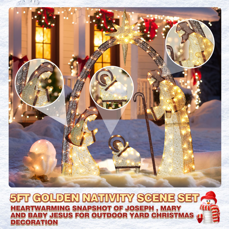 The Twillery Co.® Gutierrez Christmas Nativity Scene Yard Decoration